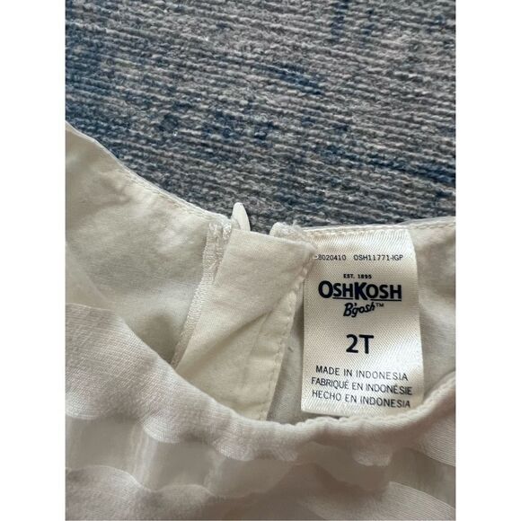 Osh Kosh B'gosh Off White Pink Stripe Zip Back Dress 2T - Picture 5 of 5